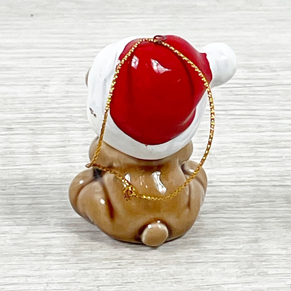 Originals by Erika Christmas Ornament Drummer Bear Santa Hat Vintage Japan EUC - Picture 2 of 4